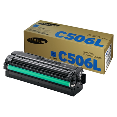 Samsung SU038A CLT-C506L Cyan Toner Cartridge (3,500 Pages)