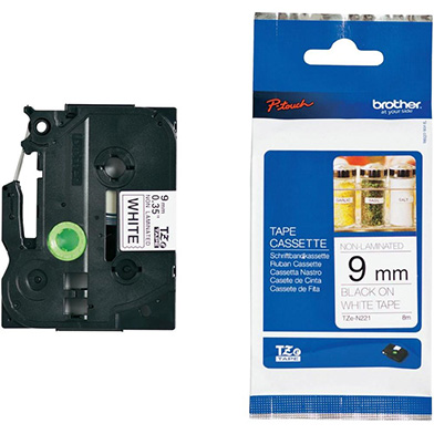 Brother TZEN221 TZe-N221 9mm Labelling Tape (BLACK ON WHITE)