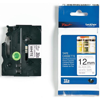 Brother TZEN231 TZe-N231 12mm Labelling Tape (BLACK ON WHITE)