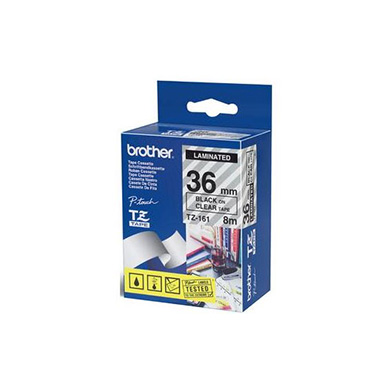 Brother TZFX151 TZ-FX151 24mm Flexible Labelling Tape (BLACK ON CLEAR)