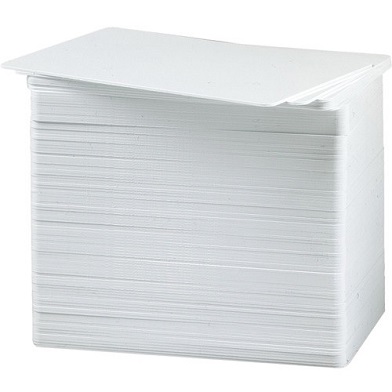 Zebra 104523-111 White 30mil Plain PVC Cards (54mm x 86mm) (Box of 500 Cards)
