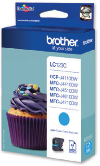 Brother LC123C Cyan Ink Cartridge (600 pages)