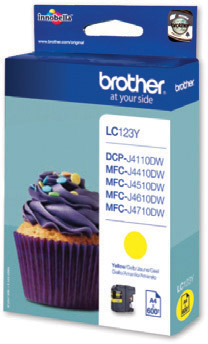 Brother LC123Y Yellow Ink Cartridge (600 pages)