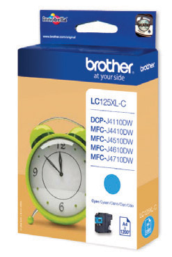 Brother LC125XLC Hi-Cap Cyan Ink Cartridge (1,200 pages)
