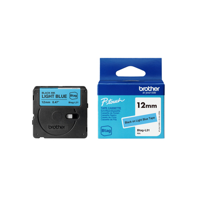 Brother BTAGL31 BTAG-L31 12mm Labelling Tape (BLACK ON LIGHT BLUE)
