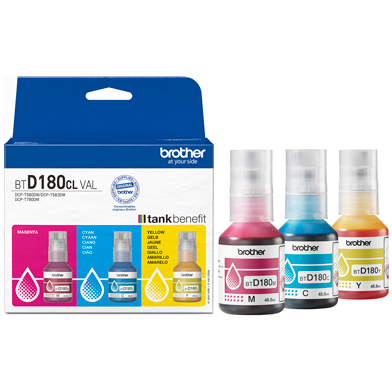Brother BTD-180CLVAL Ink Bottle Value Pack CMY (5,000 Pages)