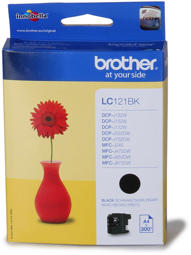 Brother LC121BK Black Ink Cartridge (300 pages)