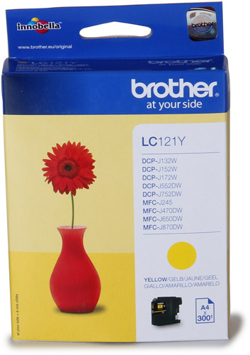 Brother LC121Y Yellow Ink Cartridge (300 pages)