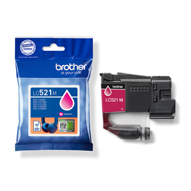 Brother LC521M LC-521M Magenta Ink Cartridge (500 Pages)