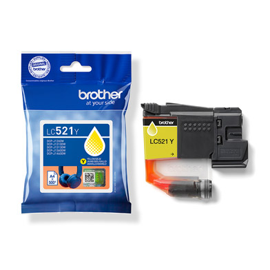 Brother LC521Y LC-521Y Yellow Ink Cartridge (500 Pages)
