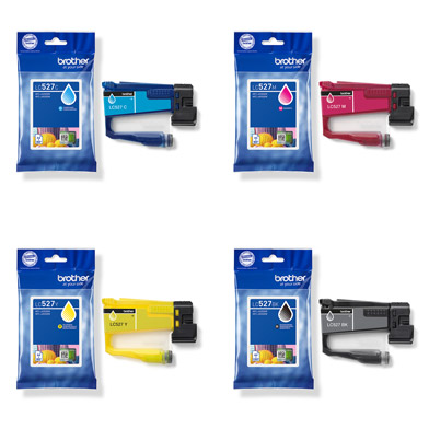 Brother LC-527 Ink Cartridge Value Pack CMY (900 Pages) K (1,300 Pages)