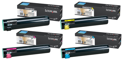 Lexmark C930H2 Toner Rainbow Pack CMY (24,000 Pages) + Black (38,000 Pages)
