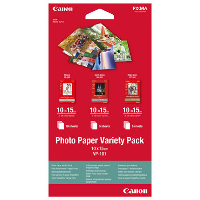 Canon 0775B078 VP-101 Photo Paper Variety Pack (10 x 15cm)