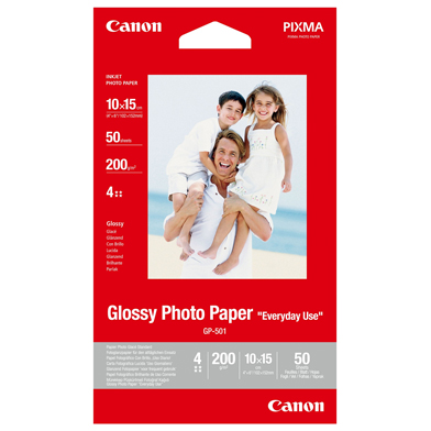 Canon 0775B081 GP-501 Glossy Photo Paper - 200gsm (10 x 15cm / 50 Sheets)