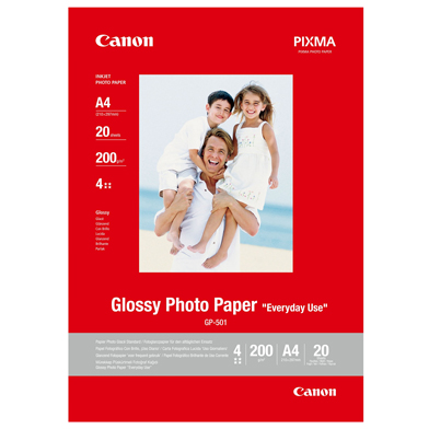 Canon 0775B082 GP-501 Glossy Photo Paper - 200gsm (A4 / 20 Sheets)