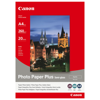Canon 1686B021 SG-201 Semi-Gloss Photo Paper - 260gsm (A4 / 20 Sheets)