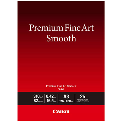 Canon 1711C013 FA-SM2 Premium Fine Art Smooth Photo Paper - 310gsm (A3 / 25 Sheets)