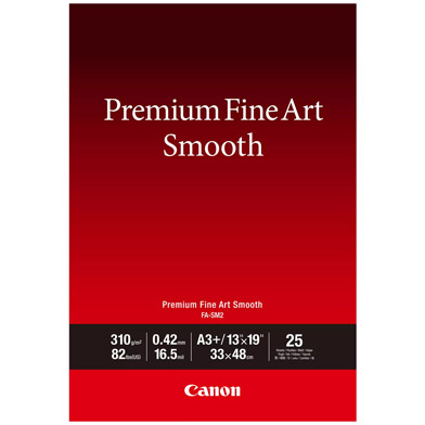 Canon 1711C014 FA-SM2 Premium Fine Art Smooth Photo Paper - 310gsm (A3+ / 25 Sheets)