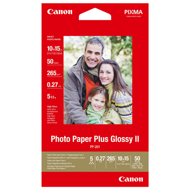 Canon 2311B003 PP-201 Glossy Photo Paper Plus - 265gsm (10 x 15cm / 50 Sheets)