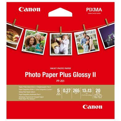 Canon 2311B060 PP-201 Glossy Photo Paper Plus - 265gsm (13 x 13cm / 20 Sheets)