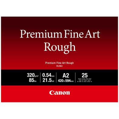 Canon 4562C005 FA-RG1 Premium Fine Art Rough Photo Paper - 320gsm (A2 / 25 Sheets)