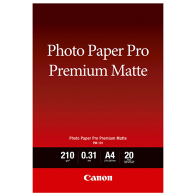Canon 8657B005 PM-101 Premium Matte Photo Paper - 210gsm (A4 / 20 Sheets)