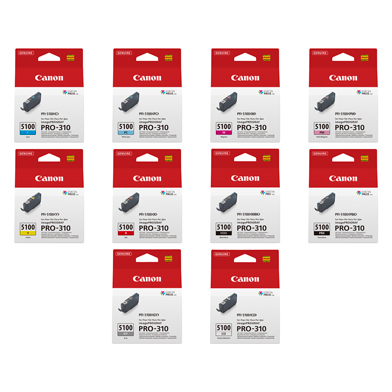 Canon PFI-5100 10 Colour Ink Cartridge Value Pack (10 x 14.4ml)