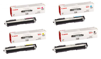 Canon 729 Toner Rainbow Pack CMY (1,000 Pages) + Black (1,200 Pages)