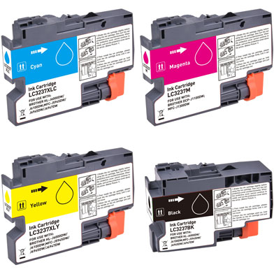 Compatible Brother LC-3237 High Yield Ink Cartridge Value Pack CMY (1.5K Pages) K (3K Pages)