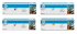 Genuine HP Toner Rainbow Pack CMY (21k) + Black (16.5k)