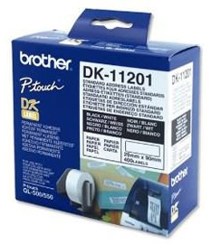 Brother DK11201 DK-11201 29mm x 90mm Label Roll (BLACK ON WHITE)