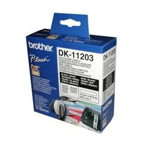 Brother DK-11203 17mm x 87mm Label Roll (BLACK ON WHITE)