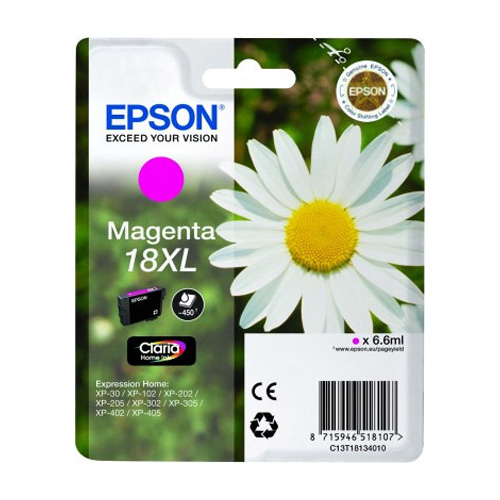 Epson C13T18134012 18XL Magenta Ink Cartridge (450 Pages)