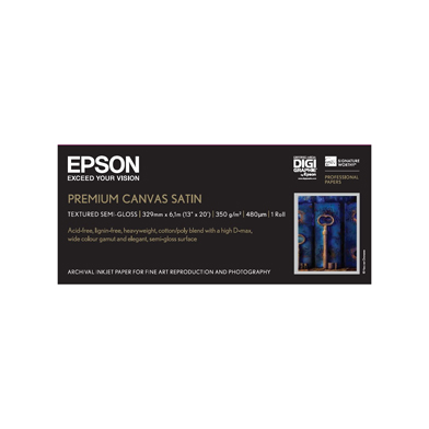 Epson C13S041845 Premium Canvas Satin Paper Roll - 350gsm (13" x 6.1m)