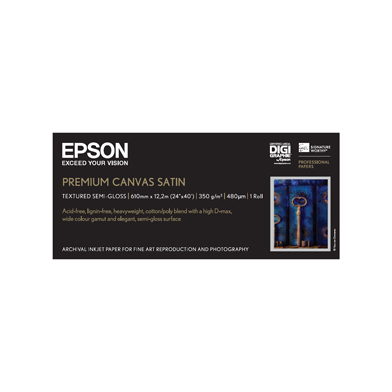 Epson C13S041847 Premium Canvas Satin Paper Roll - 350gsm (24" x 12.2m)