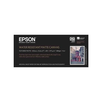 Epson C13S042013 WaterResistant Matte Canvas Paper Roll - 375gsm (17" x 12.2m)