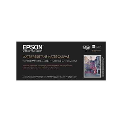 Epson C13S042016 WaterResistant Matte Canvas Paper Roll - 375gsm (44" x 12.2m)