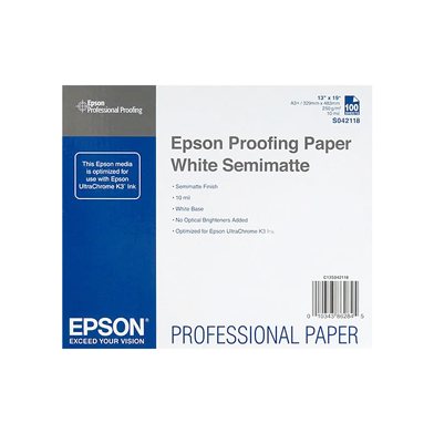 Epson C13S042118 White Semi-Matte Proofing Paper - 250gsm (A3+ / 100 Sheets)