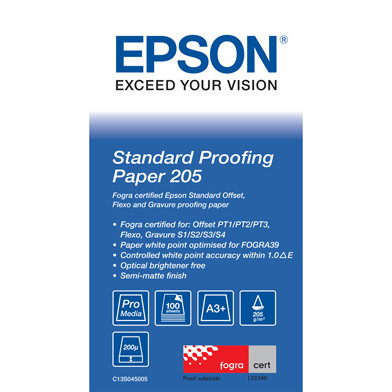 Epson C13S045005 Standard Proofing Paper - 205gsm (A3+ / 100 Sheets)