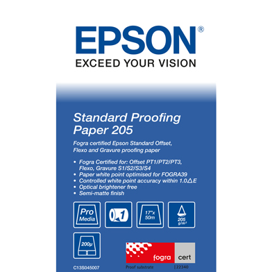 Epson C13S045007 Standard Proofing Paper Roll - 205gsm (17" x 50m)