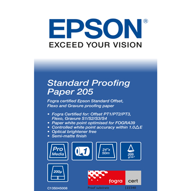 Epson C13S045008 Standard Proofing Paper Roll - 205gsm (24" x 50m)