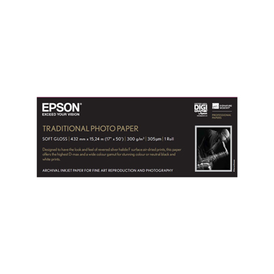 Epson C13S045054 Traditional Photo Paper Roll - 300gsm (17" x 15m)