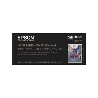 Epson C13S045064 WaterResistant Matte Canvas Paper Roll - 375gsm (60" x 12.2m)