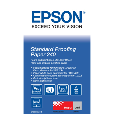Epson C13S045114 Standard Proofing Paper Roll - 240gsm (44" x 30.5m)