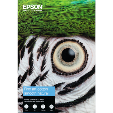 Epson C13S450268 Fine Art Cotton Smooth Natural Paper - 300gsm (A3+ / 25 Sheets)