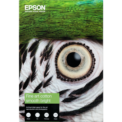 Epson C13S450275 Fine Art Cotton Smooth Bright Paper - 300gsm (A3+ / 25 Sheets)