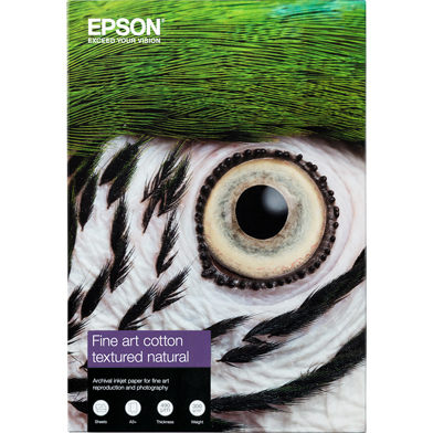 Epson C13S450282 Fine Art Cotton Textured Natural Paper - 300gsm (A3+ / 25 Sheets)