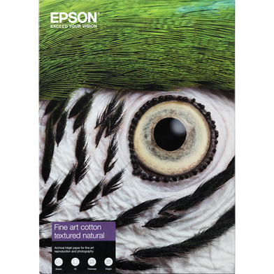 Epson C13S450283 Fine Art Cotton Textured Natural Paper - 300gsm (A2 / 25 Sheets)