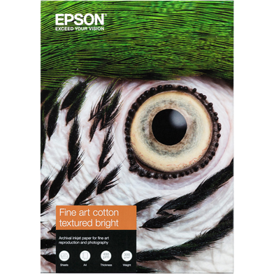 Epson C13S450288 Fine Art Cotton Textured Bright Paper Roll - 300gsm (A4 / 25 Sheets)