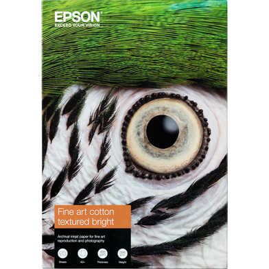 Epson C13S450289 Fine Art Cotton Textured Bright Paper Roll - 300gsm (A3+ / 25 Sheets)